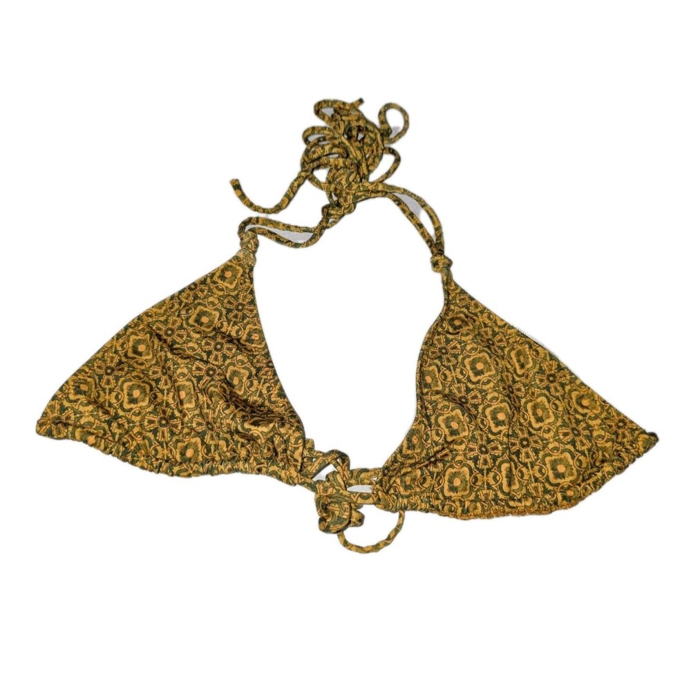 HEAVY MANNERS CANT TAKE MY EYES OFF OF YOU NWT Sz M Triangle String Bikini Top